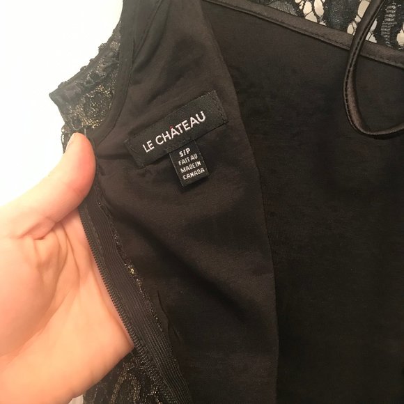 Black and Gold Lace Dress - Picture 3 of 3